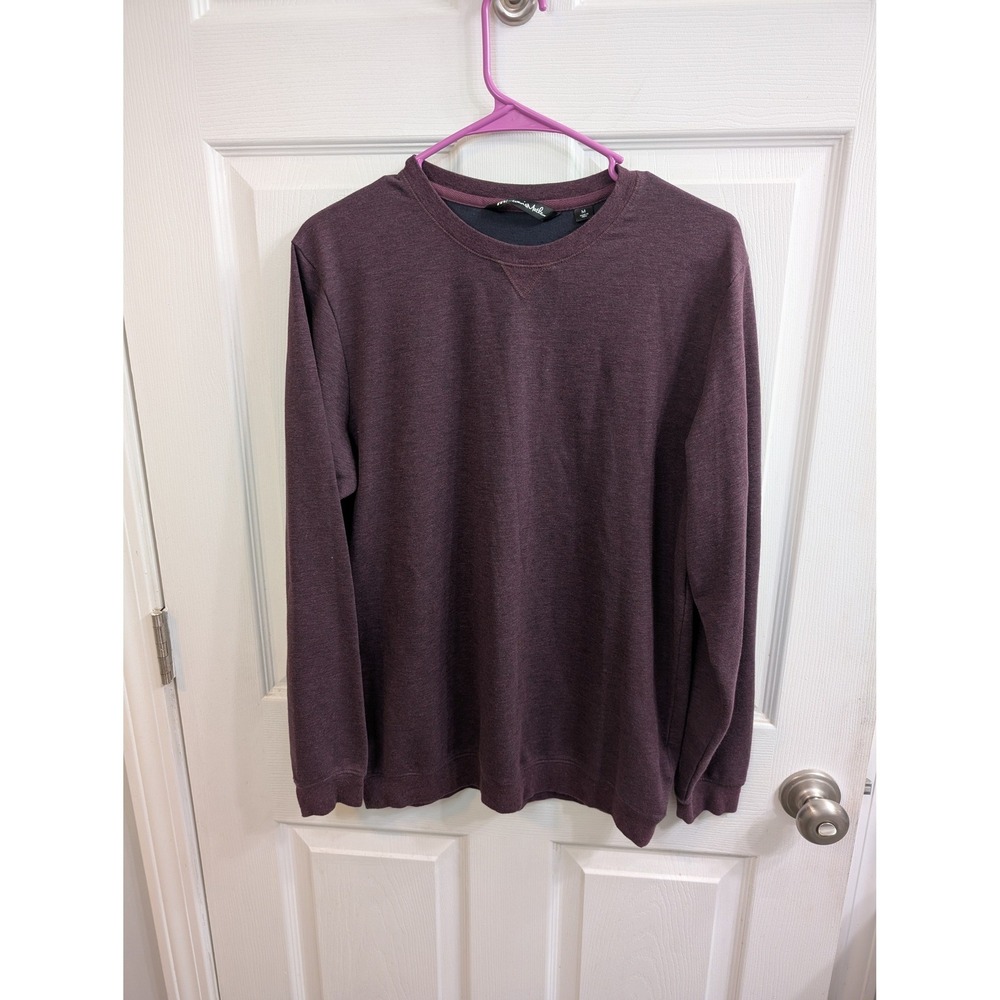 TravisMathew Sweatshirt Mens Fink 2.0 Burgundy Pima Cotton Modal Blend - Size M